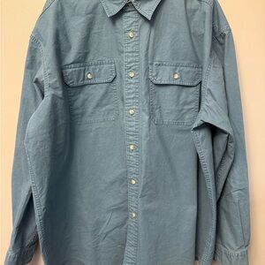 LL Bean Sunwashed Canvas Button Up Shirt Mens XXL Traditional Fit -Juniper